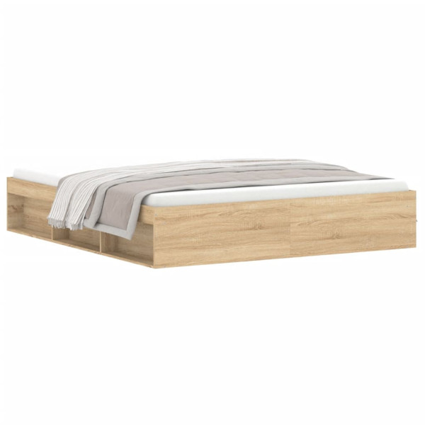 Łóżko Drewniane Rama Łóżka Sofa Brązowe Do Sypialni Pokoju 180x200 cm 724436