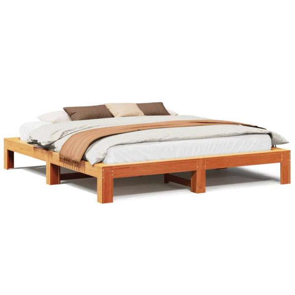 Łóżko Drewniane Rama Łóżka Sofa Brązowe Do Sypialni Pokoju 180x200 cm 724686