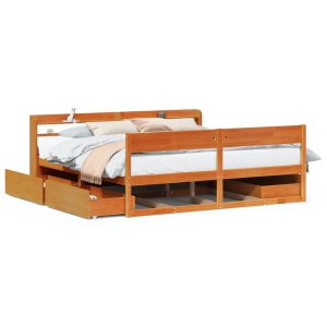 Łóżko Drewniane Rama Łóżka Sofa Brązowe Do Sypialni Pokoju 180×200 cm 728544 Łóżko Drewniane Rama Łóżka Sofa Brązowe Do Sypialni Pokoju 180×200 cm 728544
