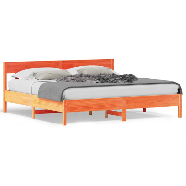 Łóżko Drewniane Rama Łóżka Sofa Brązowe Do Sypialni Pokoju 180x200 cm 728696