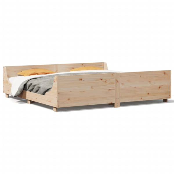 Łóżko Drewniane Rama Łóżka Sofa Brązowe Do Sypialni Pokoju 180x200 cm 479687