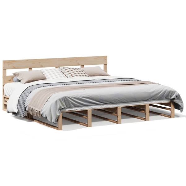 Łóżko Drewniane Rama Łóżka Sofa Brązowe Do Sypialni Pokoju 180x200 cm 480038