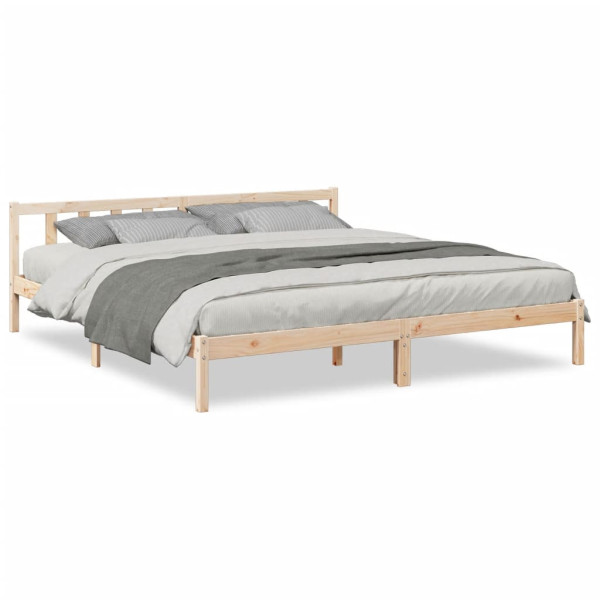 Łóżko Drewniane Rama Łóżka Sofa Brązowe Do Sypialni Pokoju 180x220 cm 723125