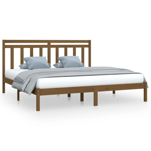 Łóżko Drewniane Rama Łóżka Sofa Brązowe Do Sypialni Pokoju 200 x 200 cm 479135