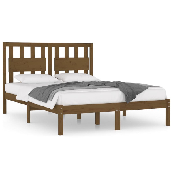 Łóżko Drewniane Rama Łóżka Sofa Brązowe Do Sypialni Pokoju 200 x 200 cm 479414