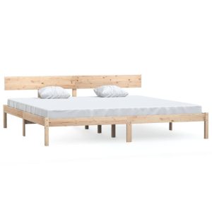 Łóżko Drewniane Rama Łóżka Sofa Brązowe Do Sypialni Pokoju 200×200 cm 472375 Łóżko Drewniane Rama Łóżka Sofa Brązowe Do Sypialni Pokoju 200×200 cm 472375