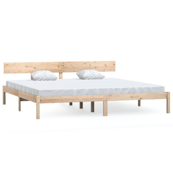 Łóżko Drewniane Rama Łóżka Sofa Brązowe Do Sypialni Pokoju 200x200 cm 472375