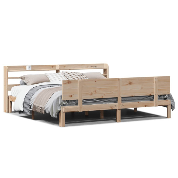 Łóżko Drewniane Rama Łóżka Sofa Brązowe Do Sypialni Pokoju 200x200 cm 480169