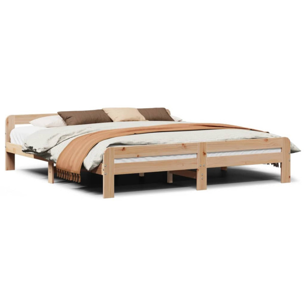 Łóżko Drewniane Rama Łóżka Sofa Brązowe Do Sypialni Pokoju 200x200 cm 480309