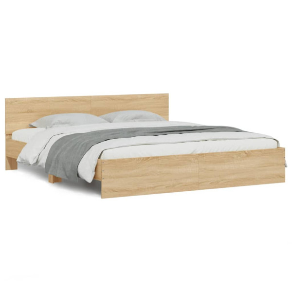 Łóżko Drewniane Rama Łóżka Sofa Brązowe Do Sypialni Pokoju 200x200 cm 706079