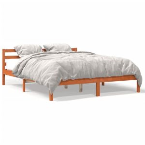 Łóżko Drewniane Rama Łóżka Sofa Brązowe Do Sypialni Pokoju 200×200 cm 721133