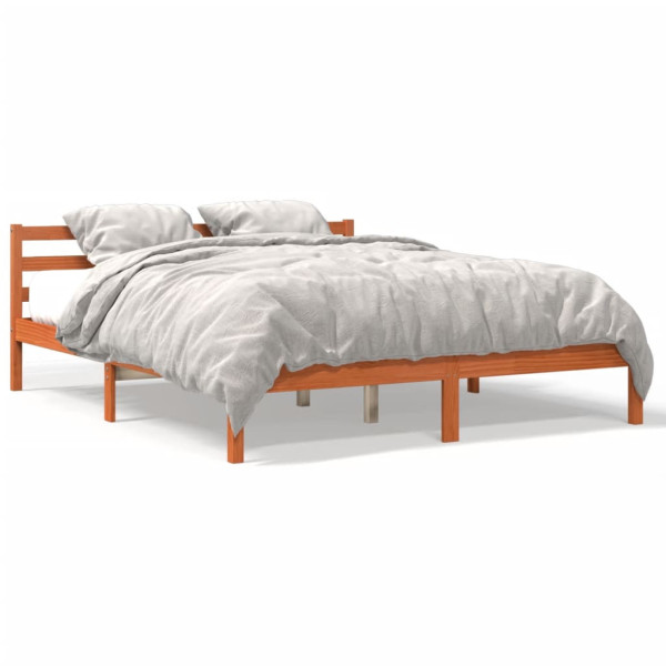 Łóżko Drewniane Rama Łóżka Sofa Brązowe Do Sypialni Pokoju 200x200 cm 721133