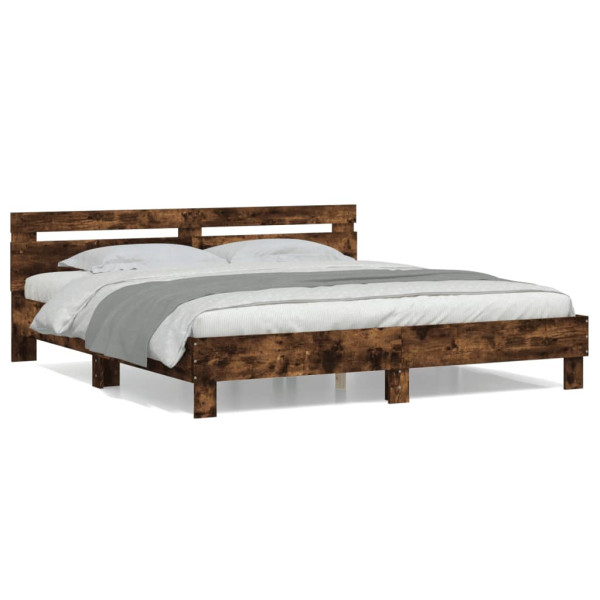 Łóżko Drewniane Rama Łóżka Sofa Brązowe Do Sypialni Pokoju 200x200 cm 721463