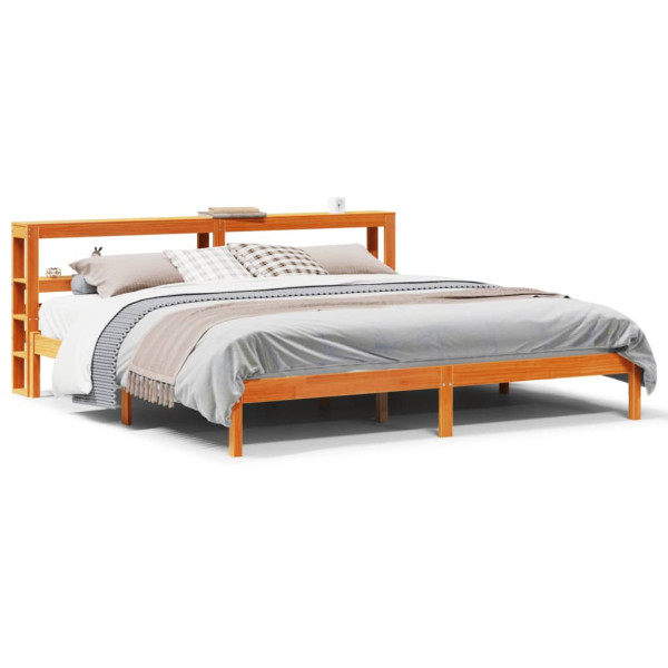 Łóżko Drewniane Rama Łóżka Sofa Brązowe Do Sypialni Pokoju 200x200 cm 724434