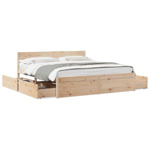 Łóżko Drewniane Rama Łóżka Sofa Brązowe Do Sypialni Pokoju 200×200 cm 477454 Łóżko Drewniane Rama Łóżka Sofa Brązowe Do Sypialni Pokoju 200×200 cm 477454