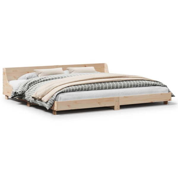 Łóżko Drewniane Rama Łóżka Sofa Brązowe Do Sypialni Pokoju 200x200 cm 477516
