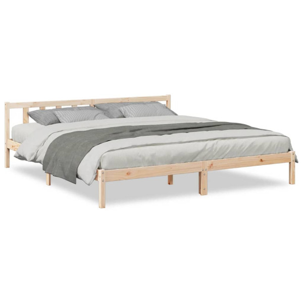 Łóżko Drewniane Rama Łóżka Sofa Brązowe Do Sypialni Pokoju 200x210 cm 704926