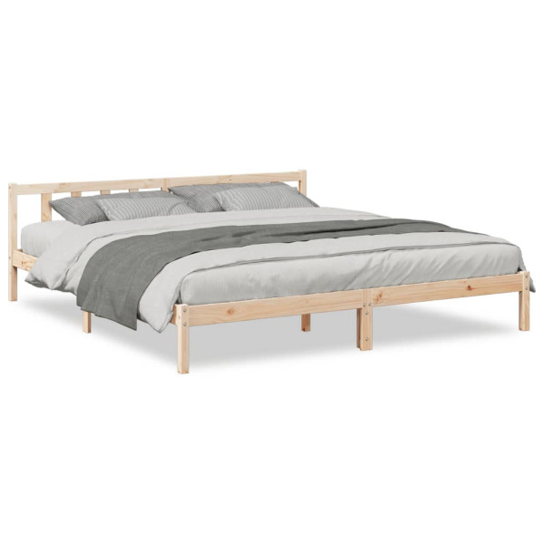 Łóżko Drewniane Rama Łóżka Sofa Brązowe Do Sypialni Pokoju 200x220 cm 705984