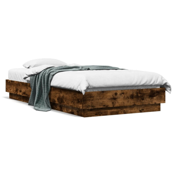 Łóżko Drewniane Rama Łóżka Sofa Brązowe Do Sypialni Pokoju 75x190 cm 724192