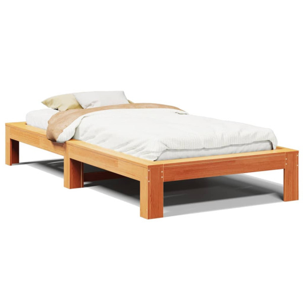 Łóżko Drewniane Rama Łóżka Sofa Brązowe Do Sypialni Pokoju 75x190 cm 724670