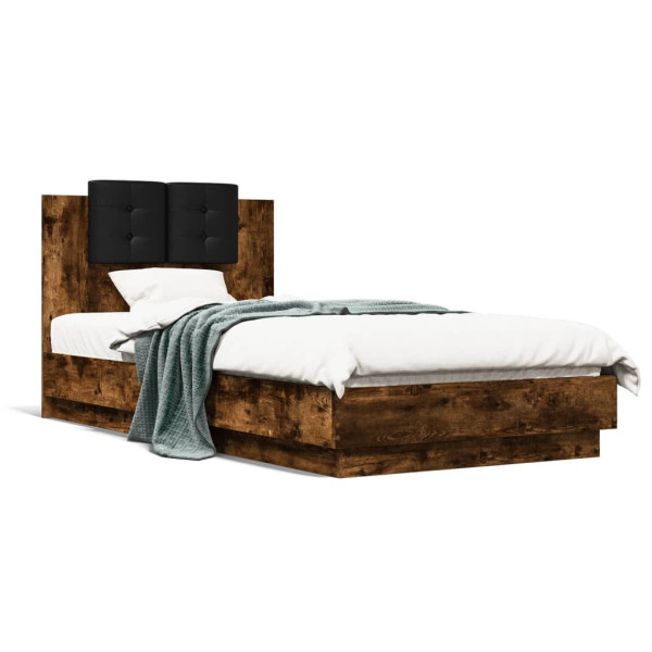 Łóżko Drewniane Rama Łóżka Sofa Brązowe Do Sypialni Pokoju 75x190 cm 724699