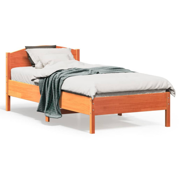 Łóżko Drewniane Rama Łóżka Sofa Brązowe Do Sypialni Pokoju 75x190 cm 724754