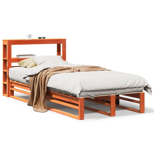 Łóżko Drewniane Rama Łóżka Sofa Brązowe Do Sypialni Pokoju 75x190 cm 728549