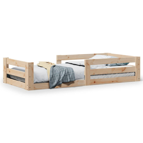 Łóżko Drewniane Rama Łóżka Sofa Brązowe Do Sypialni Pokoju 75x190 cm 476866