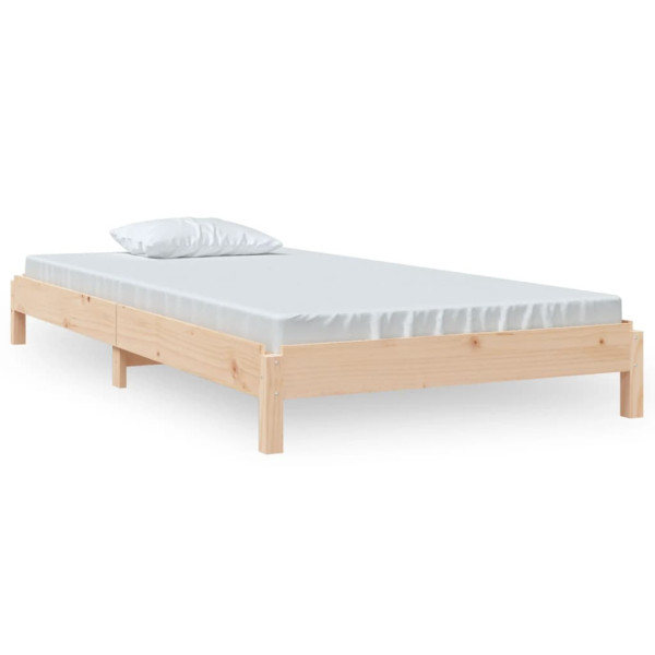 Łóżko Drewniane Rama Łóżka Sofa Brązowe Do Sypialni Pokoju 75x190 cm 476892