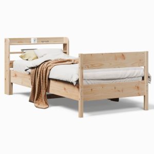 Łóżko Drewniane Rama Łóżka Sofa Brązowe Do Sypialni Pokoju 75×190 cm 478403 Łóżko Drewniane Rama Łóżka Sofa Brązowe Do Sypialni Pokoju 75×190 cm 478403