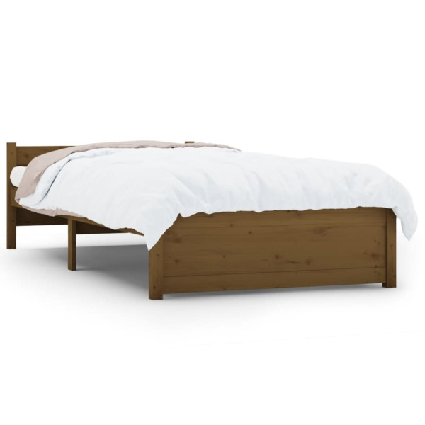 Łóżko Drewniane Rama Łóżka Sofa Brązowe Do Sypialni Pokoju 75x190 cm 479769