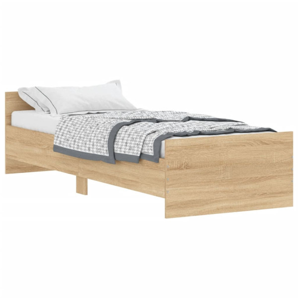 Łóżko Drewniane Rama Łóżka Sofa Brązowe Do Sypialni Pokoju 75x190 cm 704947