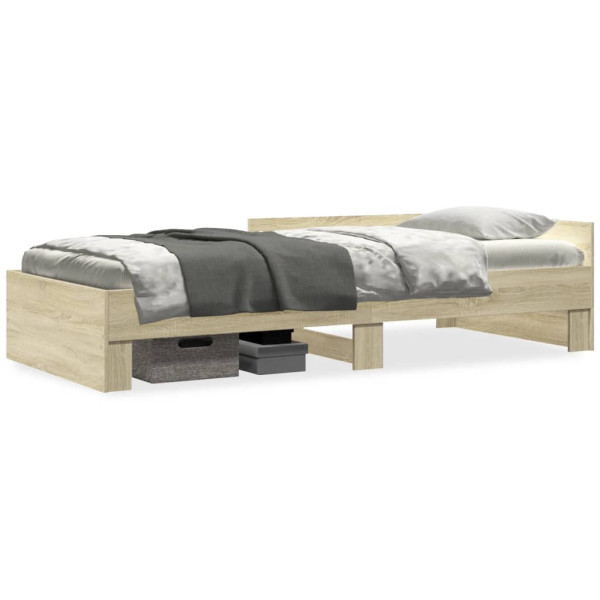 Łóżko Drewniane Rama Łóżka Sofa Brązowe Do Sypialni Pokoju 75x190 cm 705920