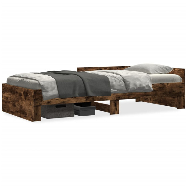 Łóżko Drewniane Rama Łóżka Sofa Brązowe Do Sypialni Pokoju 75x190 cm 705948