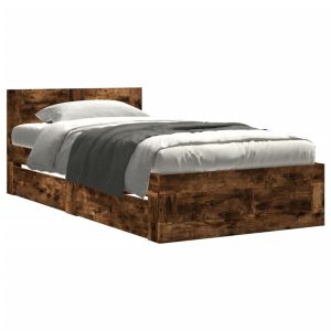Łóżko Drewniane Rama Łóżka Sofa Brązowe Do Sypialni Pokoju 75×190 cm 705977 Łóżko Drewniane Rama Łóżka Sofa Brązowe Do Sypialni Pokoju 75×190 cm 705977