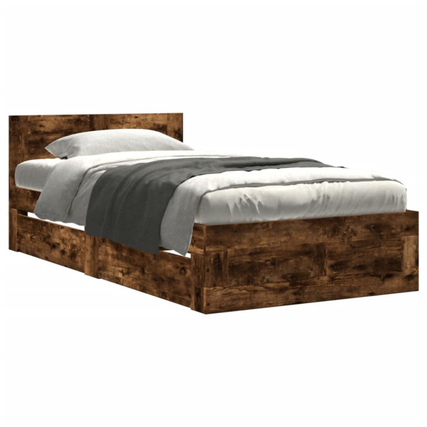 Łóżko Drewniane Rama Łóżka Sofa Brązowe Do Sypialni Pokoju 75x190 cm 705977