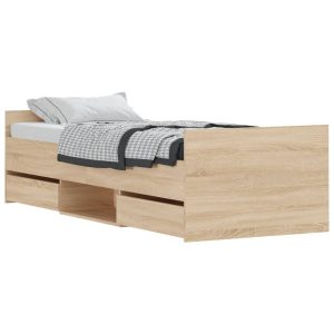 Łóżko Drewniane Rama Łóżka Sofa Brązowe Do Sypialni Pokoju 75×190 cm 706041 Łóżko Drewniane Rama Łóżka Sofa Brązowe Do Sypialni Pokoju 75×190 cm 706041