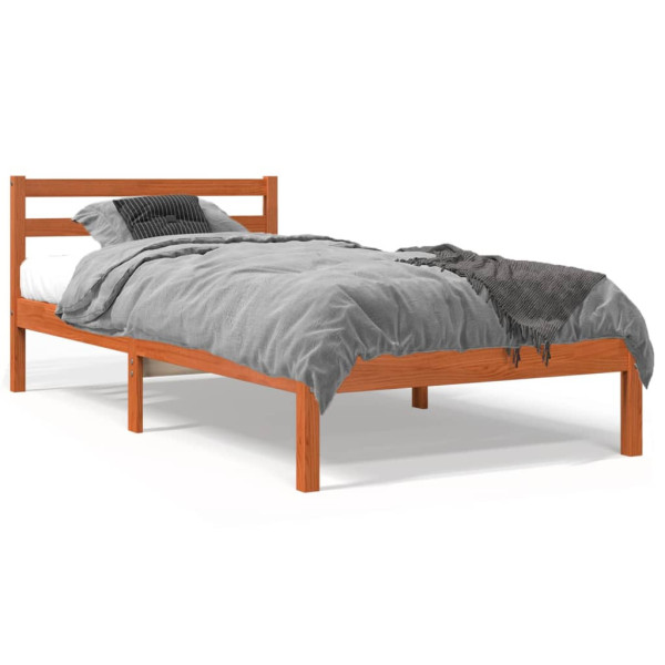 Łóżko Drewniane Rama Łóżka Sofa Brązowe Do Sypialni Pokoju 75x190 cm 721243