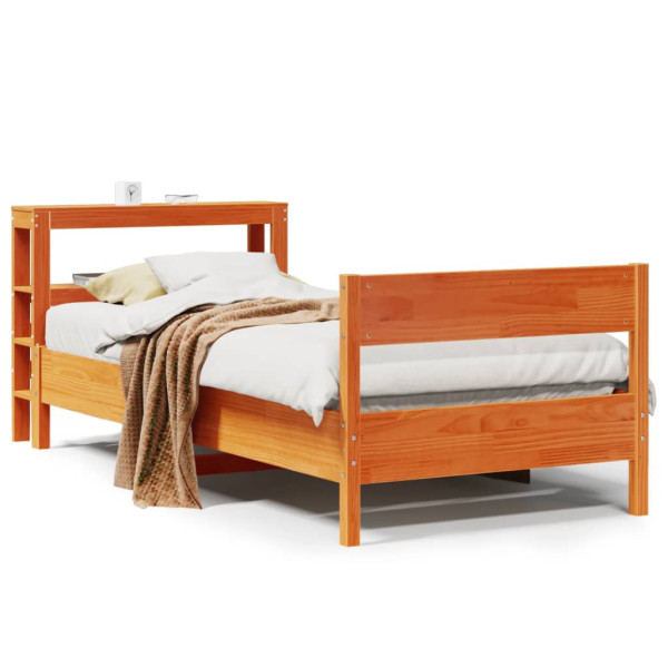 Łóżko Drewniane Rama Łóżka Sofa Brązowe Do Sypialni Pokoju 75x190 cm 721324