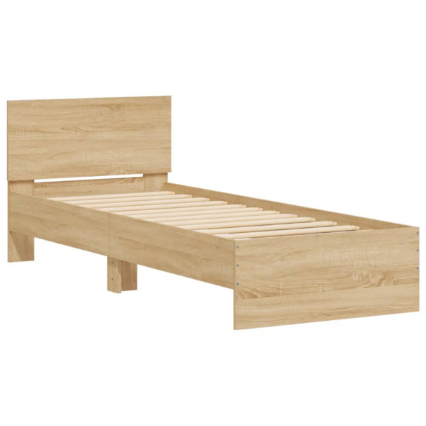 Łóżko Drewniane Rama Łóżka Sofa Brązowe Do Sypialni Pokoju 75x190 cm 721347