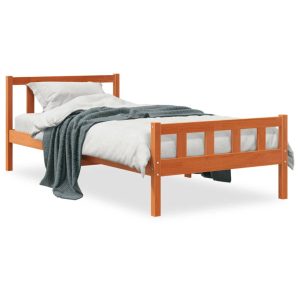 Łóżko Drewniane Rama Łóżka Sofa Brązowe Do Sypialni Pokoju 75×190 cm 722220 Łóżko Drewniane Rama Łóżka Sofa Brązowe Do Sypialni Pokoju 75×190 cm 722220