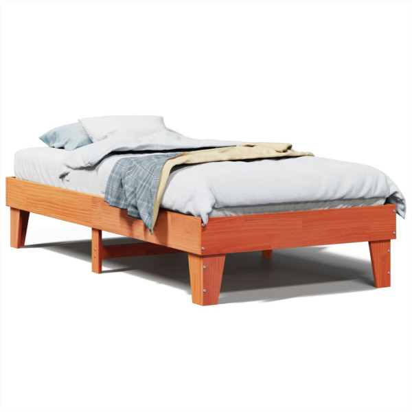 Łóżko Drewniane Rama Łóżka Sofa Brązowe Do Sypialni Pokoju 75x190 cm 722252