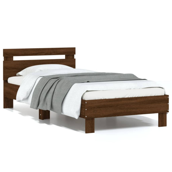 Łóżko Drewniane Rama Łóżka Sofa Brązowe Do Sypialni Pokoju 75x190 cm 723969
