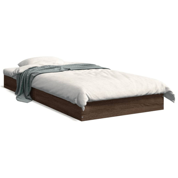 Łóżko Drewniane Rama Łóżka Sofa Brązowe Do Sypialni Pokoju 75x190 cm 724034