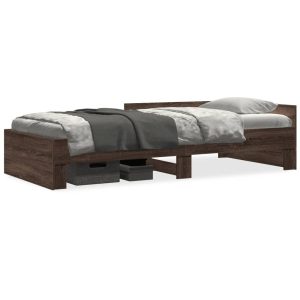 Łóżko Drewniane Rama Łóżka Sofa Brązowe Do Sypialni Pokoju 75×190 cm 724066 Łóżko Drewniane Rama Łóżka Sofa Brązowe Do Sypialni Pokoju 75×190 cm 724066