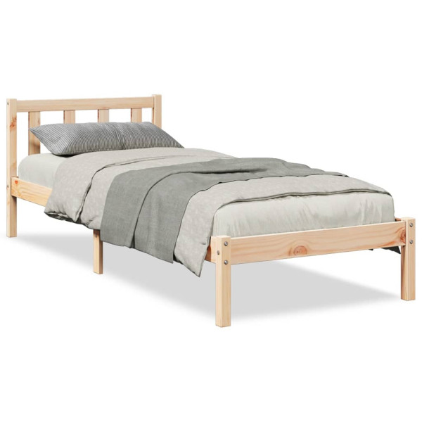 Łóżko Drewniane Rama Łóżka Sofa Brązowe Do Sypialni Pokoju 80x210 cm 475779