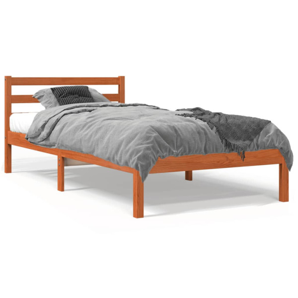 Łóżko Drewniane Rama Łóżka Sofa Brązowe Do Sypialni Pokoju 90x190 cm 720853