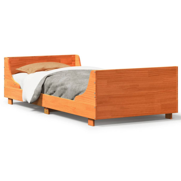 Łóżko Drewniane Rama Łóżka Sofa Brązowe Do Sypialni Pokoju 90x190 cm 721082