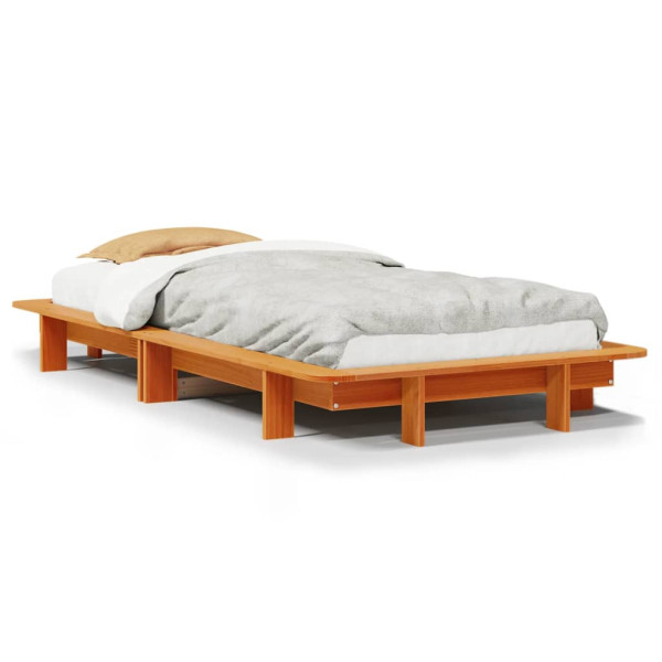 Łóżko Drewniane Rama Łóżka Sofa Brązowe Do Sypialni Pokoju 90x190 cm 721617