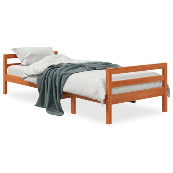 Łóżko Drewniane Rama Łóżka Sofa Brązowe Do Sypialni Pokoju 90x190 cm 721893